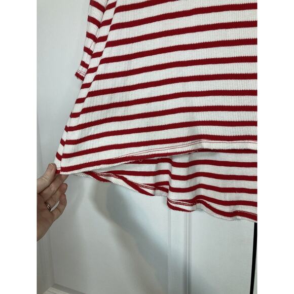 Free People We The Free Cannes Tee Petite Small Cotton Top White/Red Striped - Picture 2 of 8
